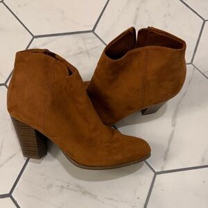 Old Navy Tan Suede Ankle Booties